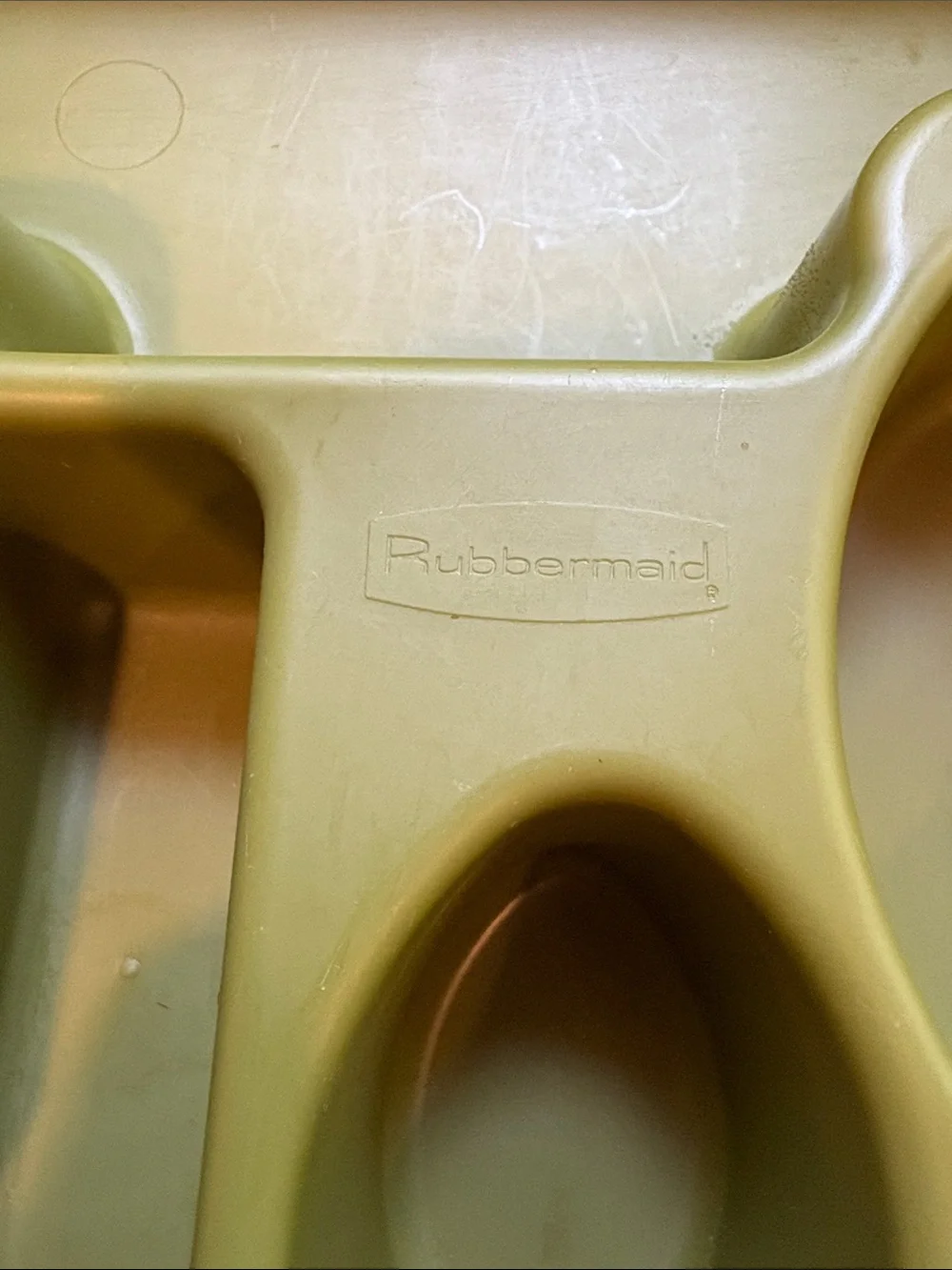 Vintage Avocado Green Rubbermaid Utensil Holder/Tray/Drawer Organizer